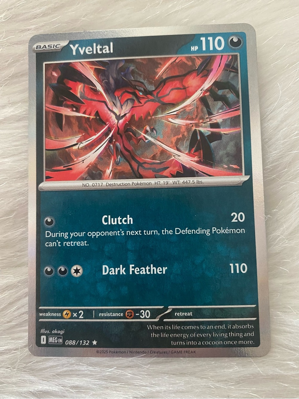 Yveltal Holo Pokémon Card Mega Evolution 088/132
